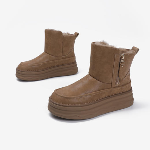 伊伴冬季女靴潮流舒适女鞋加绒棉鞋B24791206 商品图6