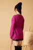 ANSUABEL 玫红色系带高开衩针织上衣 10481 商品缩略图2
