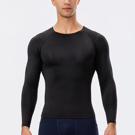 跃牌【欲动春风】男装系列 男士秋冬新款运动长袖户外跑步紧身训练T恤11515 商品图2
