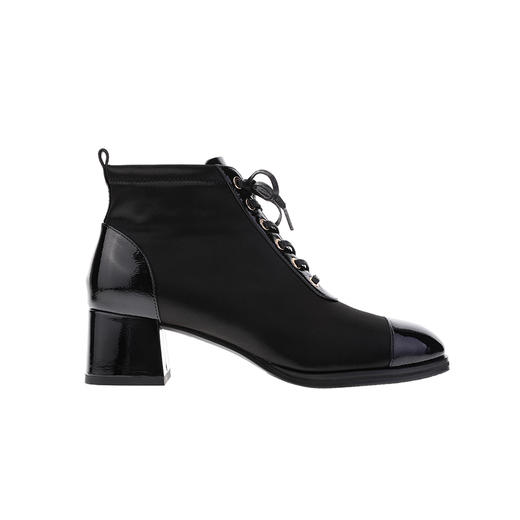 sheme光感漆皮搭配弹力丝绸优雅舒适通勤女士弹力靴可定制 商品图6