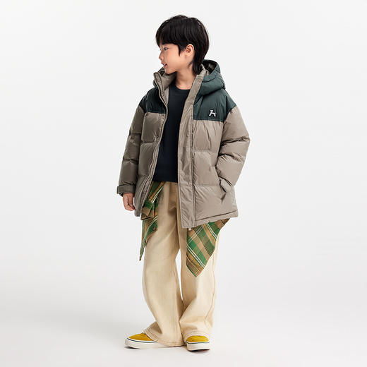 森马儿童羽绒服2024新款宽松连帽三防外套时尚拼色冬装男童装上衣 商品图2