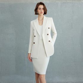 IWY/杏色西装外套春秋职业气质工装米色西服套装总裁通勤正装CS1855