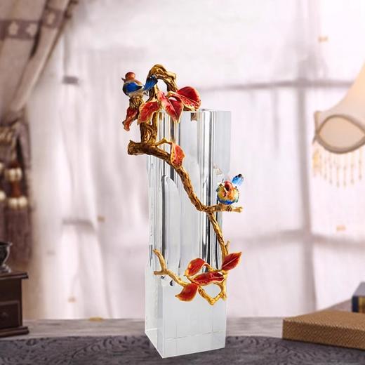 罗比罗丹珐琅鸿运连连K9水晶花瓶客厅餐桌玄关创意家居装饰品摆件鸿运连连花瓶【不支持补差，非质量问题不退不换】S 商品图2