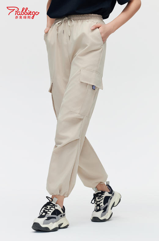 赤兔嗨购女士秋季薄款休闲灯笼束脚速干运动直筒阔腿裤2024年新款 商品图2