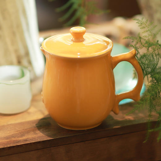 洄·大地之爱活水瓷杯 | 450ml公道杯 大地黄 带杯盖 降低小分子团簇 水质甘甜柔顺 配套玻璃茶漏 防震包 来自宝岛【自营】 商品图0