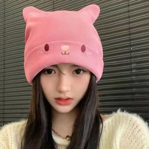 【软糯可爱！奶乎乎小熊帽】秋冬小熊耳朵毛绒帽子女加厚保暖护耳毛线帽大头围百搭包头针织帽。ry 商品图7