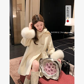 西遇中长款法式斗篷大衣女冬季新款富家千金风暖和毛呢上衣SS141268