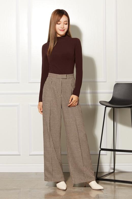 LNNNS 咖啡色千鸟格纹长裤 10515 商品图4