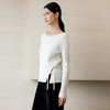 玳莎100羊毛套头针织衫女2024年秋冬款船领修身显瘦羊毛衫上衣  ED33303 商品缩略图2