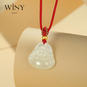 Winy999足银笑意佛公项链送女友闺蜜节日生日礼物