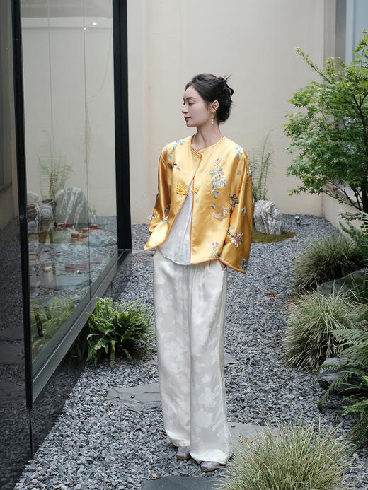 盛唐牡丹 |手推绣一粒扣外套 商品图4