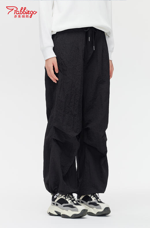 赤兔嗨购女士束脚阔腿高腰休闲裤显瘦显高运动工装裤2024年新款 商品图3