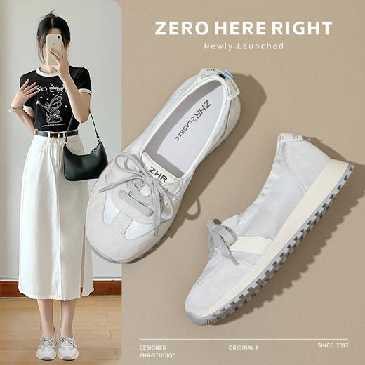 ZHR则则女鞋透气显高德训鞋2024秋季新款休闲时尚百搭单鞋运动鞋 商品图0