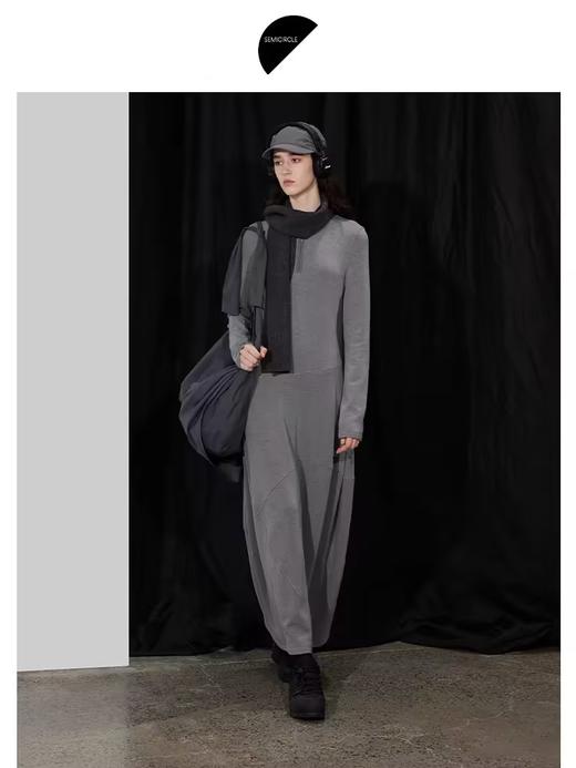 半圆/D24402531/垂感针织拼接连衣裙 商品图1