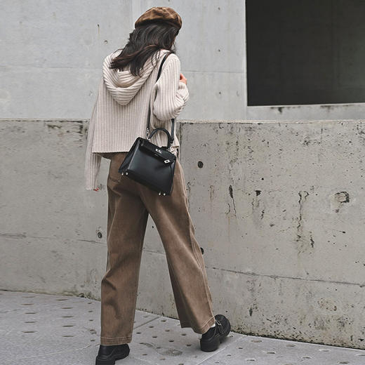 【顺丰包邮】12330 洛诗琳高定100羊毛显瘦韩系连帽针织开衫外套583 商品图4