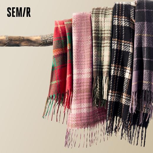 森马围巾男秋冬新款经典撞色格纹韩系氛围感披肩加宽围脖情侣 商品图1