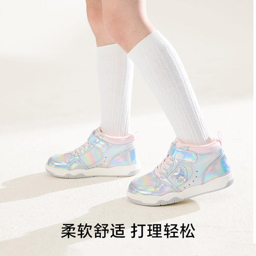 卡特兔女童板鞋高帮鞋2024秋冬新款软底防滑加绒保暖女宝二棉鞋 商品图2
