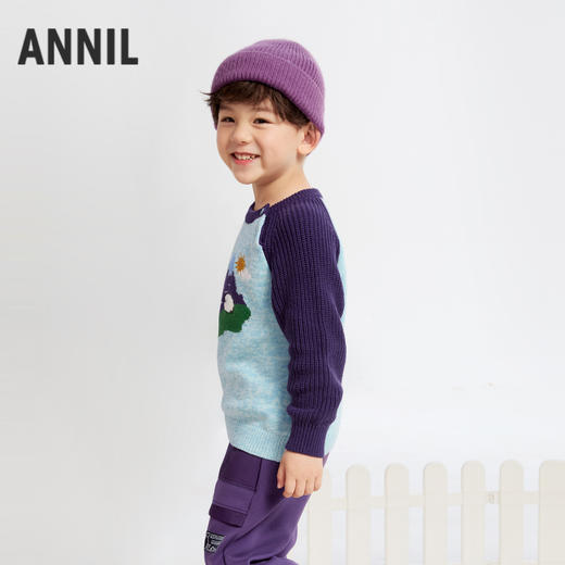 男童插肩袖萌趣毛衣冬季新款安奈儿童装实体店同款XB444639 商品图1