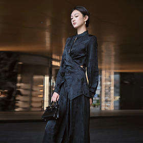 【顺丰包邮】99343 洛诗琳新中式交叉绑带锦绣提花上衣裤子两件套915