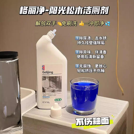 「买1送1！阳光松木洁厕剂」格丽净马桶清洁液 居家日用洁厕宝洁厕灵除垢去味卫生间清洁工具 商品图3