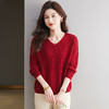 CC-27-24170打底衫宽松遮肚子鸡心领针织内搭上衣2024新款秋冬套头毛衣女 商品缩略图0