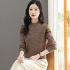 CC-103-6731羊毛半高领毛衣女秋冬内搭宽松新款拼色上衣套头长袖打底衫 商品缩略图0