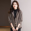CC-10-5952秋冬新款小个子短款毛呢上衣女宽松大码连帽休闲厚外套 商品缩略图0