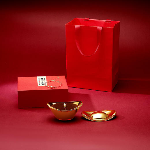 《金玉小元宝》金镶玉手链 女款黄金镶嵌和田玉 尾链可调节 送女生送妈妈长辈礼物 商品图7