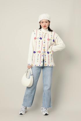 Stay2Weeks 重工小花朵针织外套 17389