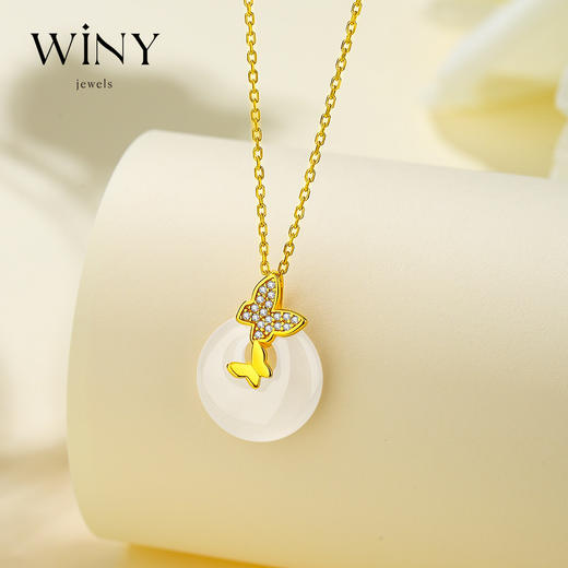 Winy999足银蝴蝶春色项链送女友闺蜜节日生日礼物 商品图0