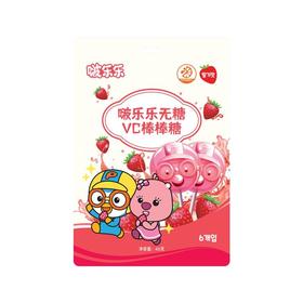 啵乐乐 无糖草莓味vc棒棒糖 48g/袋