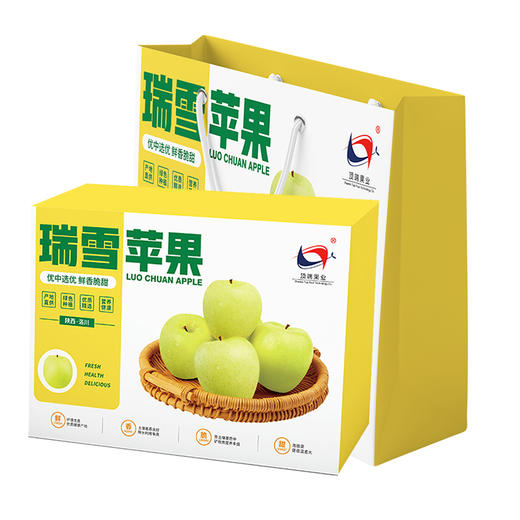 【瑞雪苹果】一口吃出百花香    陕西洛川苹果水果新品种瑞雪苹果12枚大果礼盒装带手提袋 商品图2