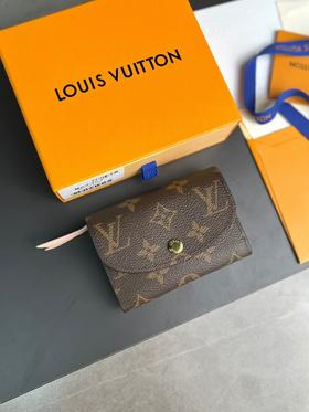 LouIs VUITTON Rosalie 印花图案 帆布 零钱包钱包 女款 芭蕾粉色（CB）