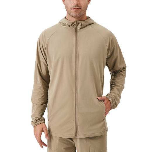 跃牌【欲动春风】男装系列 男士运动外套秋冬拉链防风帽杉跑步健身夹克41522 商品图4