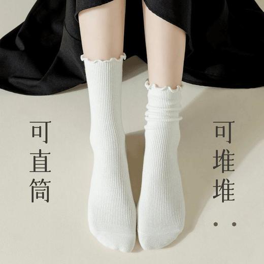 年货节！【6双装仅29.9！】中筒木耳花边袜ins日系百搭堆堆袜秋冬款女袜 商品图2