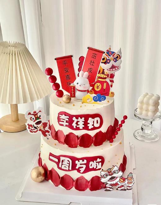 周岁国风双层生日蛋糕 商品图3