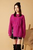 ANSUABEL 玫红色系带高开衩针织上衣 10481 商品缩略图0