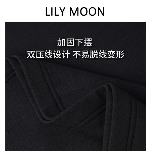 【马油套装】LILYMOON 卫衣卫裤 圆领宽松港简约纯色百搭秋冬慵懒感 商品图4