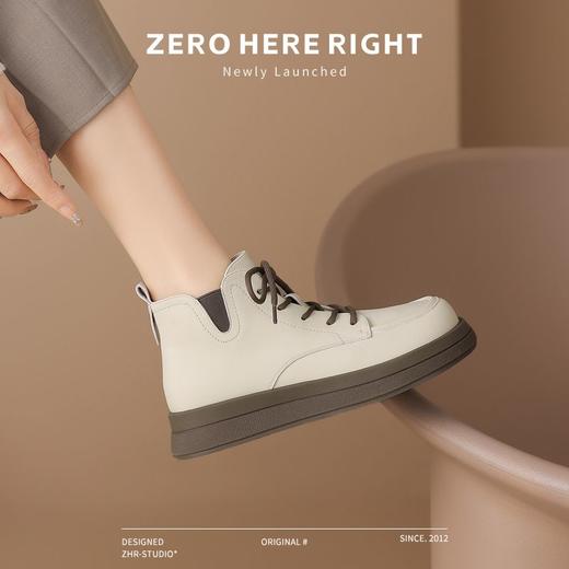 ZHR则则马丁靴女2024新款秋冬厚底英伦短靴子圆头平底百搭ins女靴 商品图6