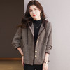 CC-10-5952秋冬新款小个子短款毛呢上衣女宽松大码连帽休闲厚外套 商品缩略图2