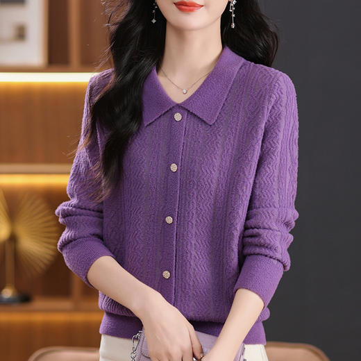 CC-5-9116娃娃领洋气麻花高腰短款针织衫女上衣宽松显瘦配裙子打底毛衣秋冬 商品图1