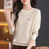 CC-5-9123秋冬季低领厚毛衣女士短款小个子上衣宽松遮肚洋气针织打底衫 商品缩略图3