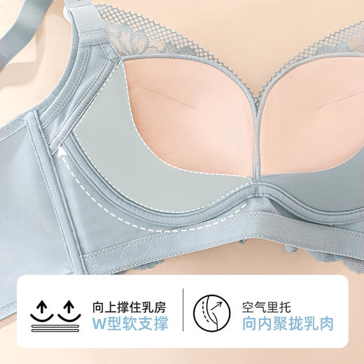 【商场同款】熳洁儿 乳胶文胸小胸聚拢中厚杯法式蕾丝舒适无钢圈内衣24701518 商品图2
