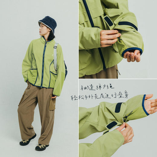 【品牌特惠】ACMEITEM爱棵米 户外情侣立领摇粒绒外套宽松拉链开衫上衣男女GAF3210379G 商品图3