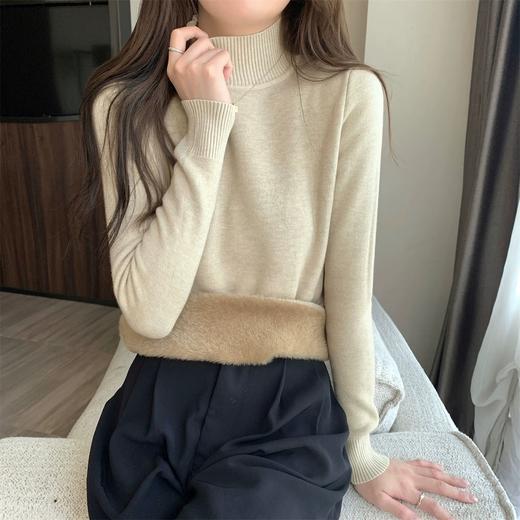 【GZ】无忧购韩系慵懒简约一体绒保暖中领针织打底衫303#（截单后7天发货) 商品图8