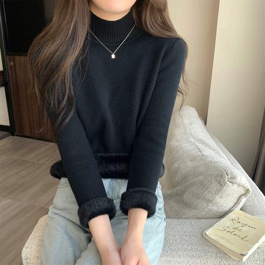 【GZ】无忧购韩系慵懒简约一体绒保暖中领针织打底衫303#（截单后7天发货) 商品图11