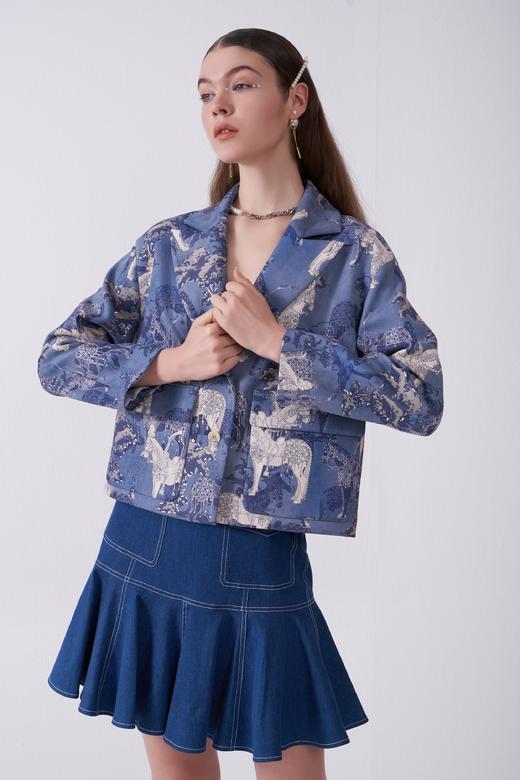 金蓝马车印花短外套 商品图0
