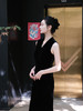 盛唐婧| 真丝丝绒百搭坎肩美背-黑色 商品缩略图1