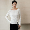 玳莎100羊毛套头针织衫女2024年秋冬款船领修身显瘦羊毛衫上衣  ED33303 商品缩略图1