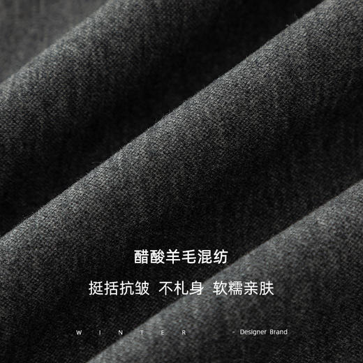 百媚生 醋酸羊毛时尚法式高腰显瘦灰色长款A字伞裙半身裙64683 商品图3